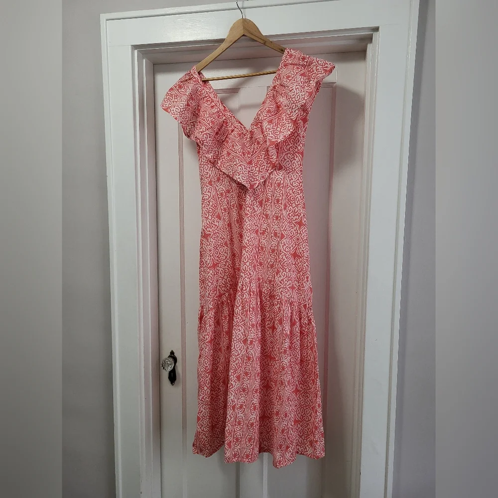 Beyond By Vera 1817 Ella Maxi Dress Basilica Peach Pondicherry Size XS READ - Picture 4 of 9